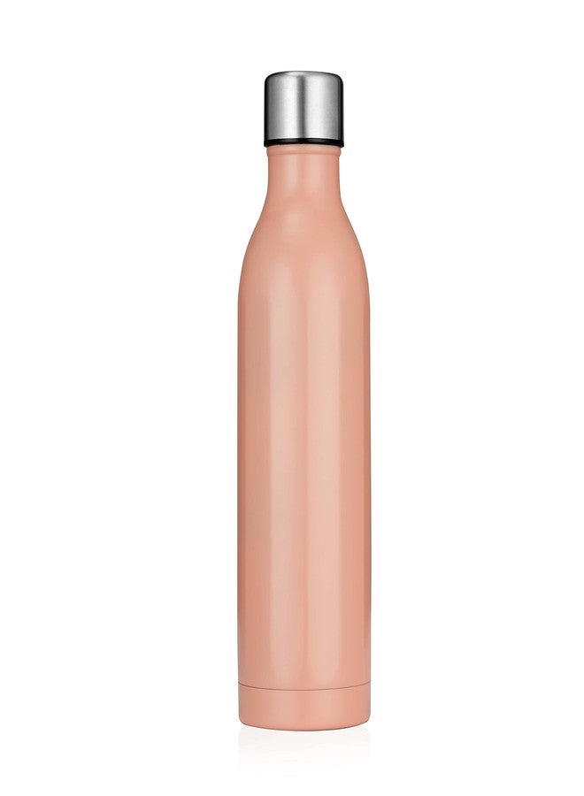 ستار ورك زجاجة مياه معزولة من ستار وورك سعة 500 مل، مصنوعة من الفولاذ المقاوم للصدأ بجدار مزدوج بتقنية التفريغ الهوائي، زجاجة رياضية معدنية مانعة للتسرب تحافظ على المشروبات ساخنة وباردة - مثالية للرياضات الخارجية والتخييم وركوب الدراجات (لون خوخي) - Image 2